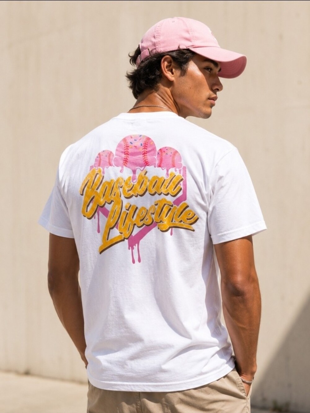 NWT Baseball Lifestyle 101 Strawberry Ice Cream Graphic Tee